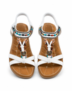 White Beaded Boho Sandal