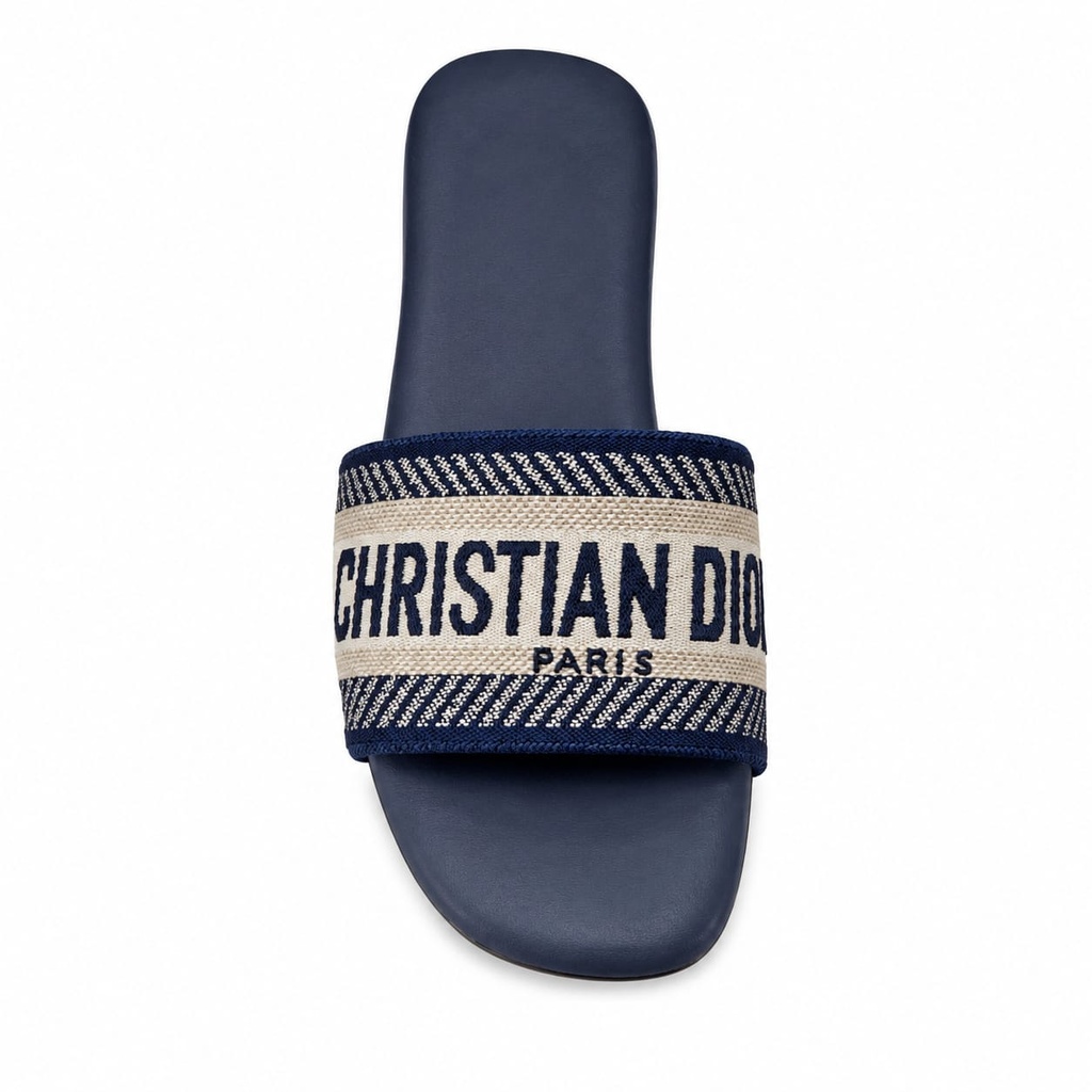 Women Navy Blue Flat Slippers (37)
