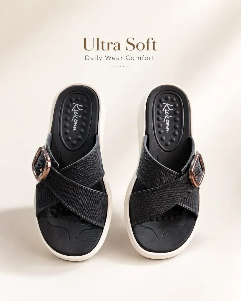 Ultra Soft Cross Strap Comfort Slides
