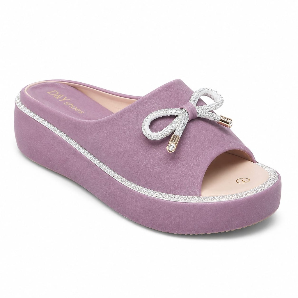 Women Pink Platform Slippers (36)